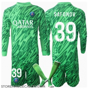 Paris Saint-Germain Matvei Safonov #39 Portiere Maglia Gara Casa Repliche 2024-25 Bambino Maniche Lunghe